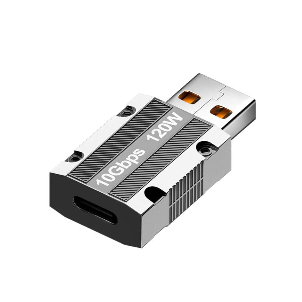 USB C to USB A OTG Type C to USB Adapter USB 3.1 Adapter Supports 120W Max Data Transfer and Fast Charging, Zinc Alloy Type C to USB Adapter for Laptop, PC,