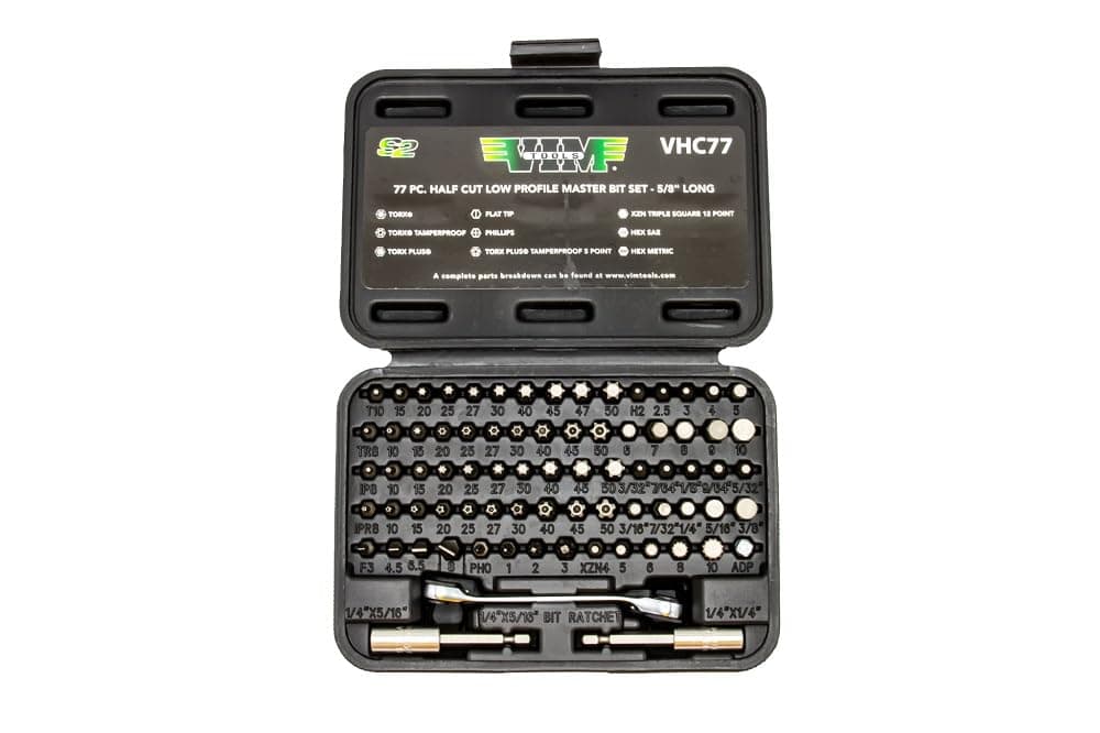 VHC77 '77-Piece' Half Cut Stubby Bit Set, 3.17-ukgja-985