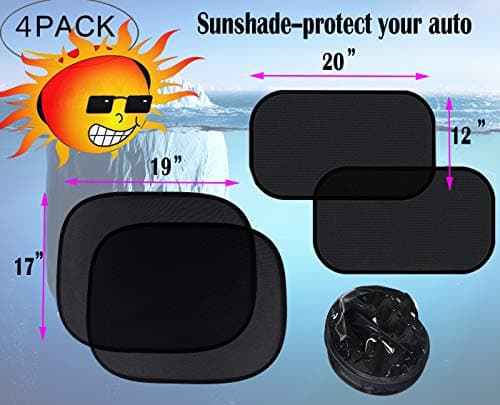 Dreambuilder Car Sun Shade for Side and Rear Window （4Pack）-80 GSM Car Sunshade Protector - Blocks Over 98% of Harmful UV Rays-Protect Your car from hot Summer Sunshine - Easy to Install