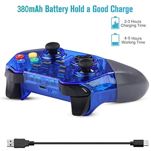 Switch Controller for Nintendo,KINGEAR Switch Pro Controller Remote Gamepad for Nintendo Switch,Wireless Switch Controller with Dual Vibration,Supports Gyro Axis & Turbo Function（Blue）