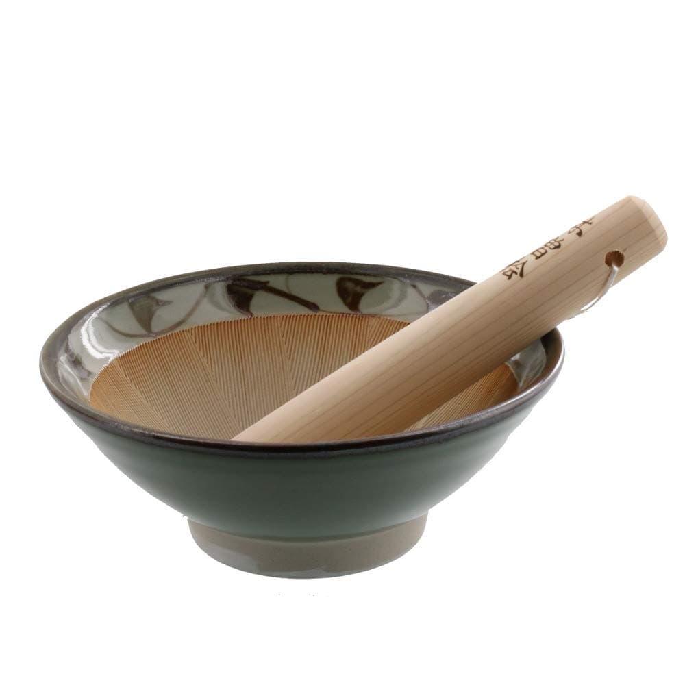 Arabesque Pattern Mortar & Pestle Set (Suribachi & Surikogi) Medium 7.3 inches Made in Japan