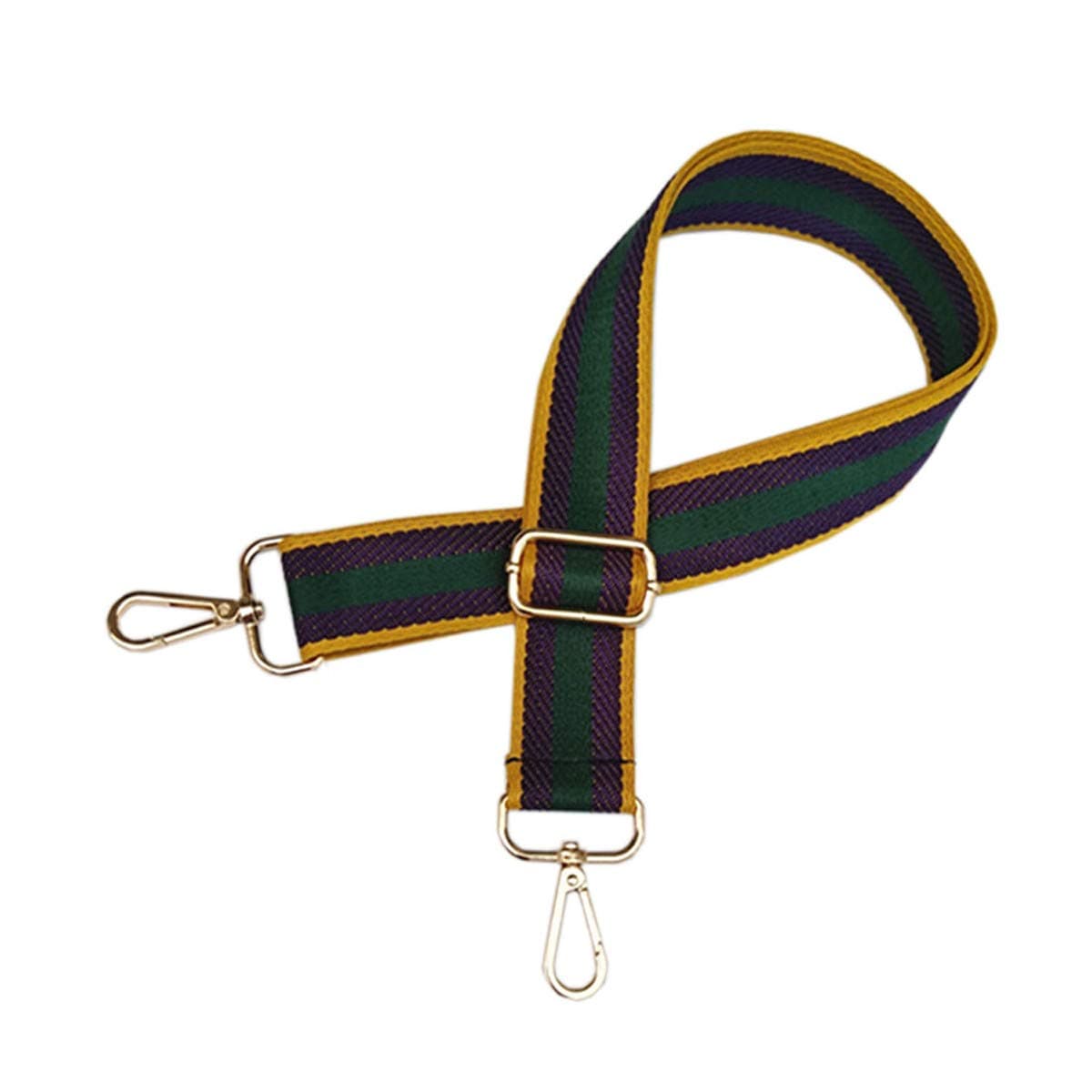 ACVIP Adjustable Wide Shoulder Strap Replacement Multicolor Stripe Crossbody Straps for Handbags Purse (Yellow&Green)