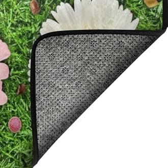 Classroom Carpets, Green Grass & Flowers Kids Playmat Rugs - 5x7 Ft Kids Carpet with Rubber Backing, Seats-12 Floral Classroom Seating Rug Play Mat Nursery Rugs for Children Bedroom School Elementary