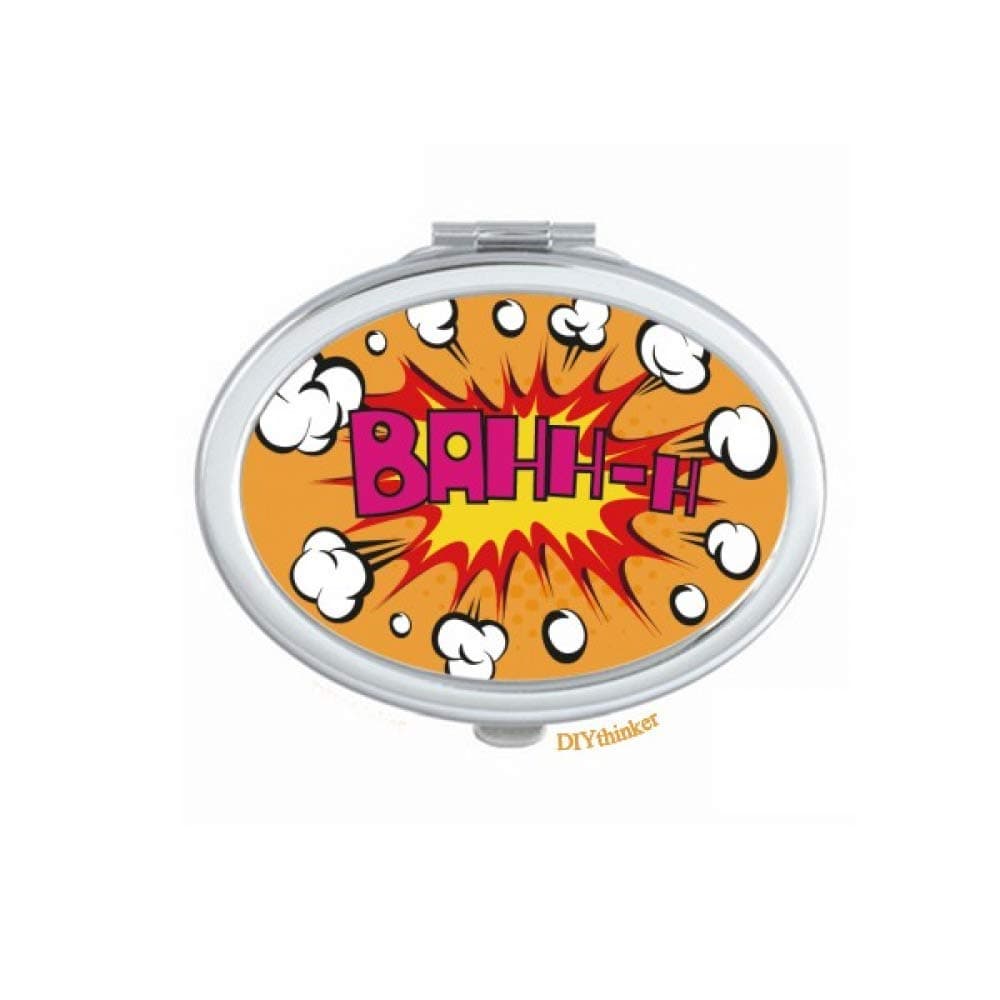 Boom Fire Clouds Mirror Oval Portable Hand Pocket Makeup