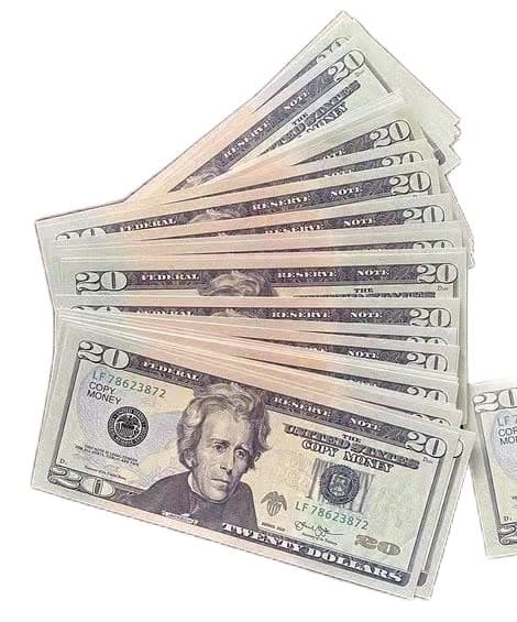 SNQ Prop Mone y 2000 Dollar Bills Realistic, Copy Mone y Full Print 2 Sides Imitation, Fake Dollar Pranks for Movies,TV, Music Videos