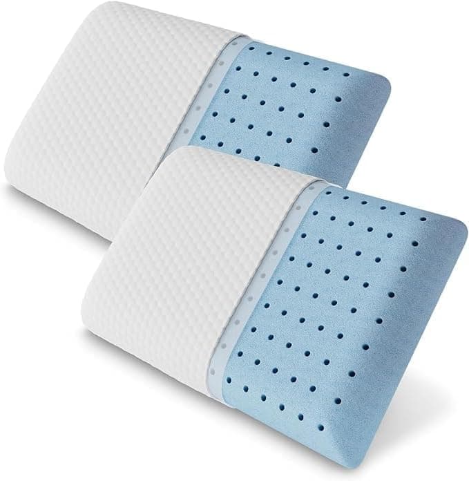 DUMOS Memory Foam Pillows for Sleeping, Bed Pillow Soft and Comfortable, Cooling Pillow with Removable and Machine Washable Cover, Hotel Pillow for Side, Back and Stomach Sleepers, 2 Pack