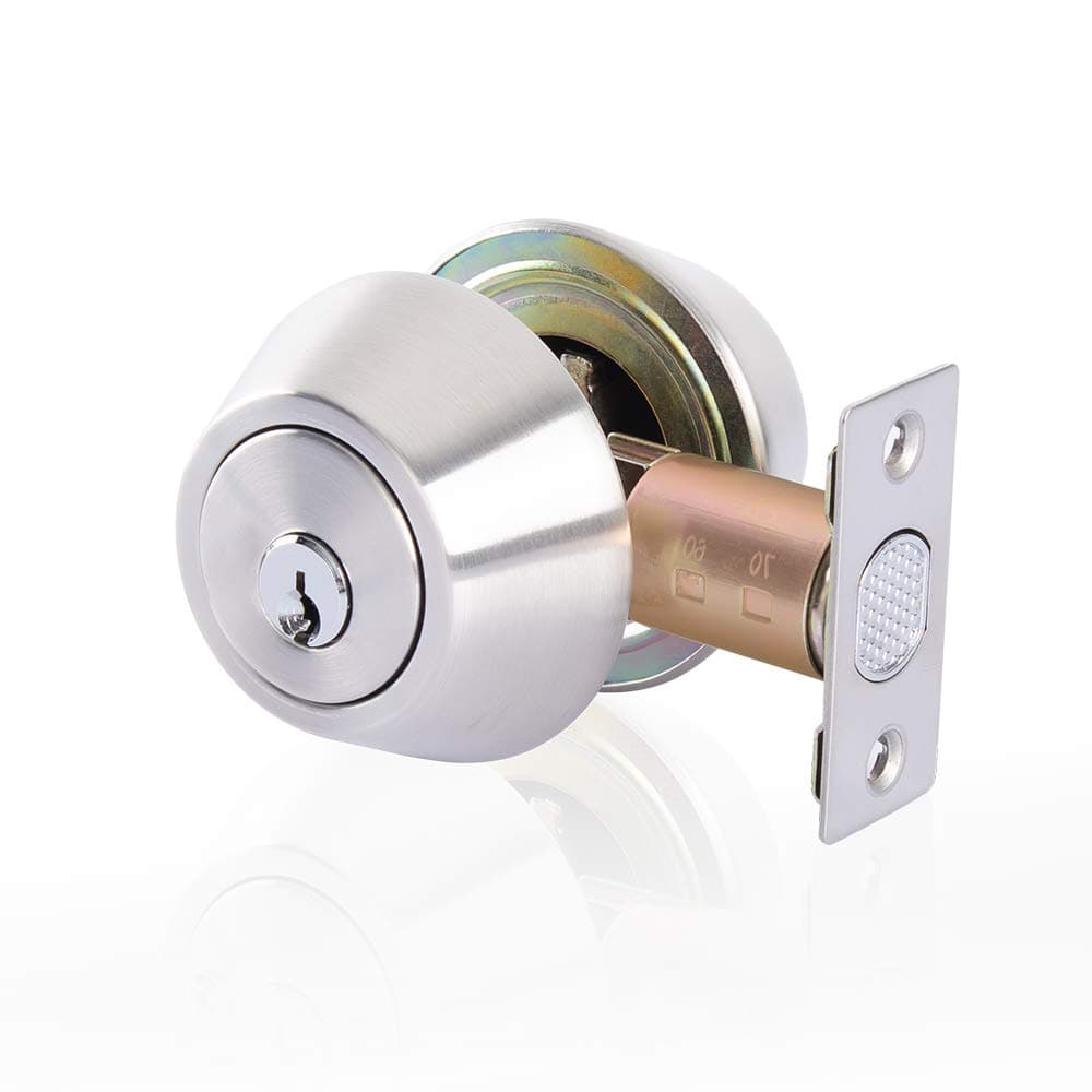 Double Cylinder Deadbolt Lock Keyed on Both Sides 2-Way Adjustable Deadbolt (Privacy/Passage) Satin Stainless Steel