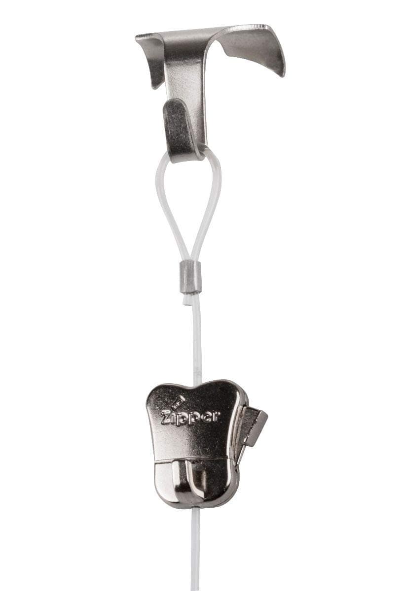 STAS Bilderhängesysteme4 Pack each Moulding Hooks + Perlon Cords with Loop + Zipper Hooks 78" perlon cord HW02PZ4