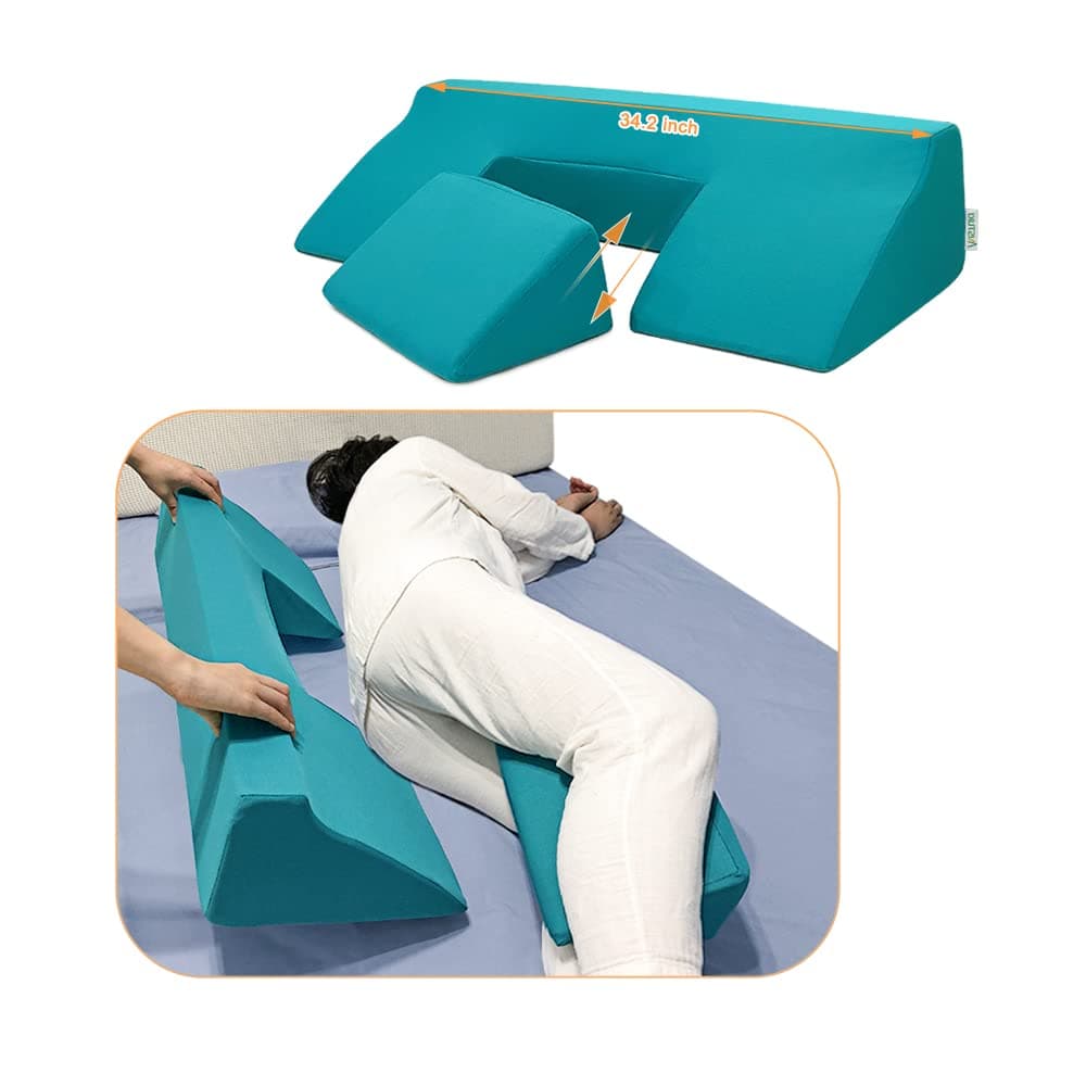 Bedsore Turning Wedge Pillow Side Sleeping Body Positioning Anti Bed Sores Treatment Bedridden Elderly Patient Foam Cushion Prevent Pressure Ulcer Incline Wedge Medical Nursing Care After Surgery