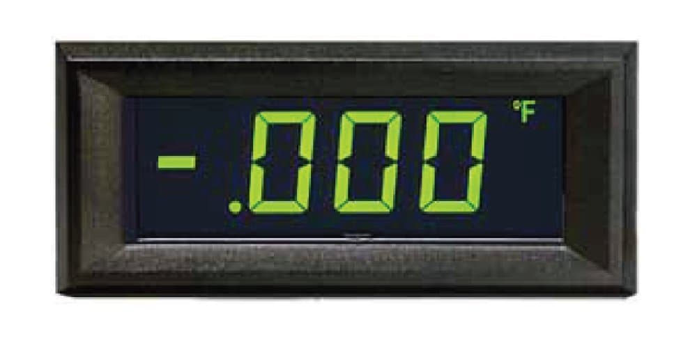 OSMLP-3EGN Miniature Digital Panel Meter Green NEG Backlight 3 1/2 Digit LCD Display 4-20mA Loop Powered Eng Units °F °C PSI% Decimal Points 3 Position Adjustable Span and Offset