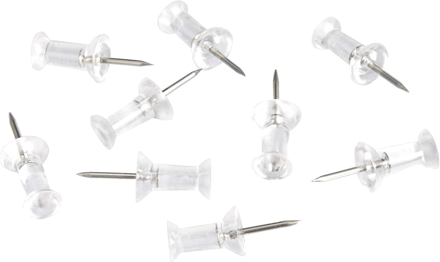 Amazon Basics Push Pins, Clear Plastic Head, Steel Point, 100-Count