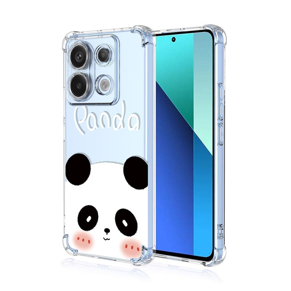SEAHAI Case for Xiaomi Redmi Note 13 Pro 5G / Poco X6 5G, Ultra Thin Soft Silicone Clear Back TPU Bumper Shockproof Cover Fashion Flowers Graphic Colorful Skin Slim Case - Panda