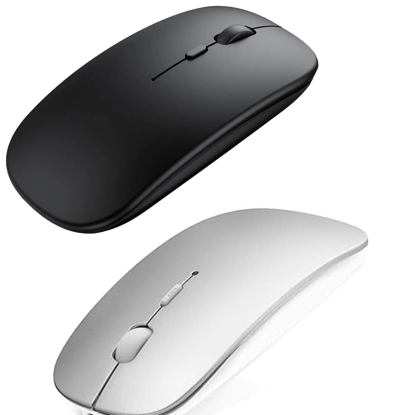 STAYOUNG2 Pcs Rechargeable Bluetooth Mouse - Compatible with MacBook pro/MacBook air/Laptop/iMac/ipad, Wireless Mouse (Black,White)