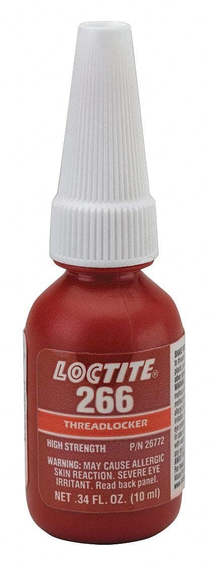 Loctite 266 High Temperature/Strength Threadlocker, 10 mL Bottle, Red-Orange