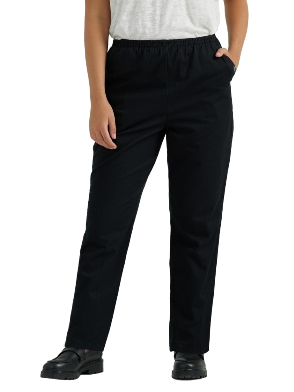 Chic Classic Collection Women's Cotton Pull-on Pant with Elastic Waist