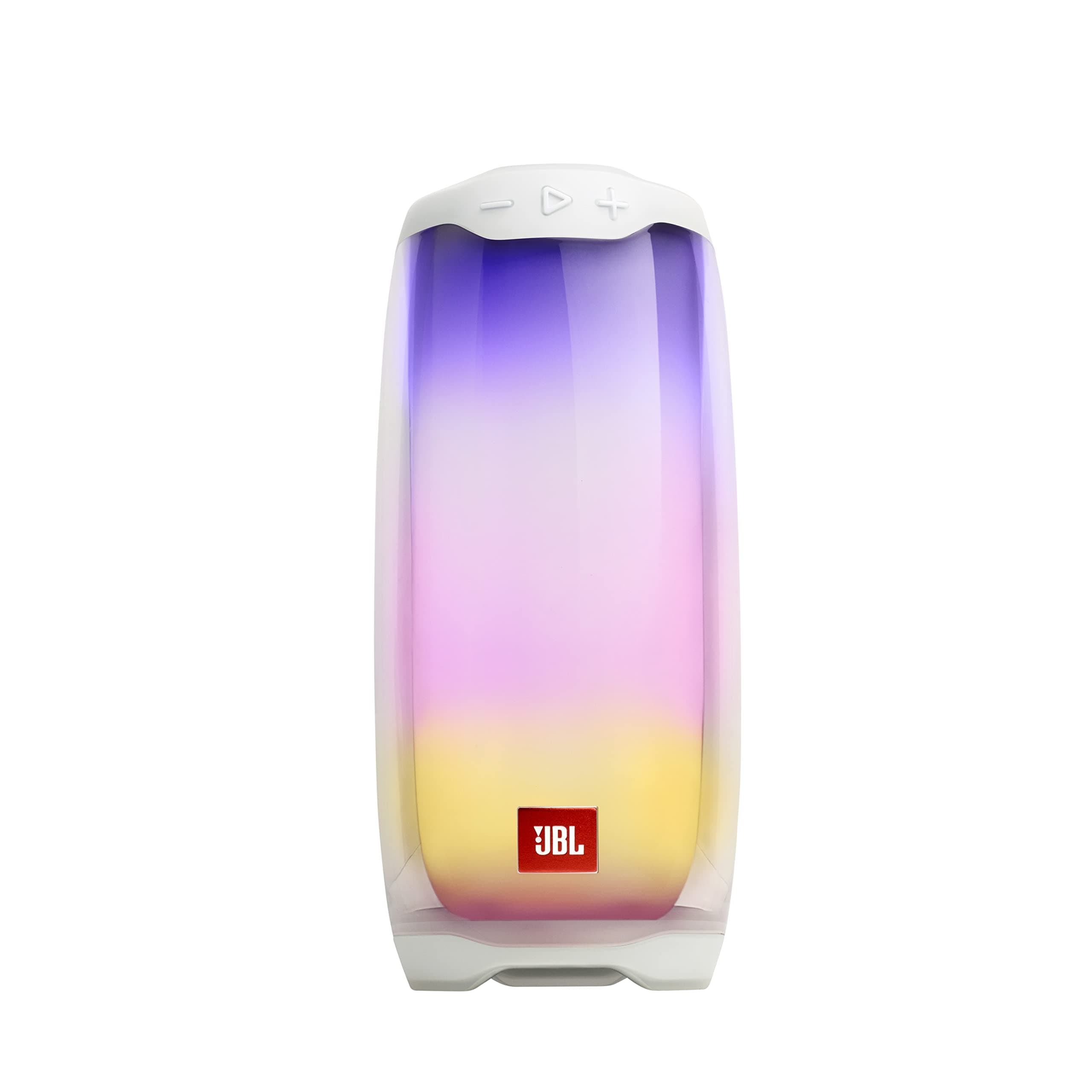 JBL Pulse 4 Portable Bluetooth Speaker, High-Resolution 360-Degree LED Lightshow, Powerful JBL Signature Sound, 12H Battery, IPX7 Waterproof, JBL Connect APP, Easy Sync - White, JBLPULSE4WHT