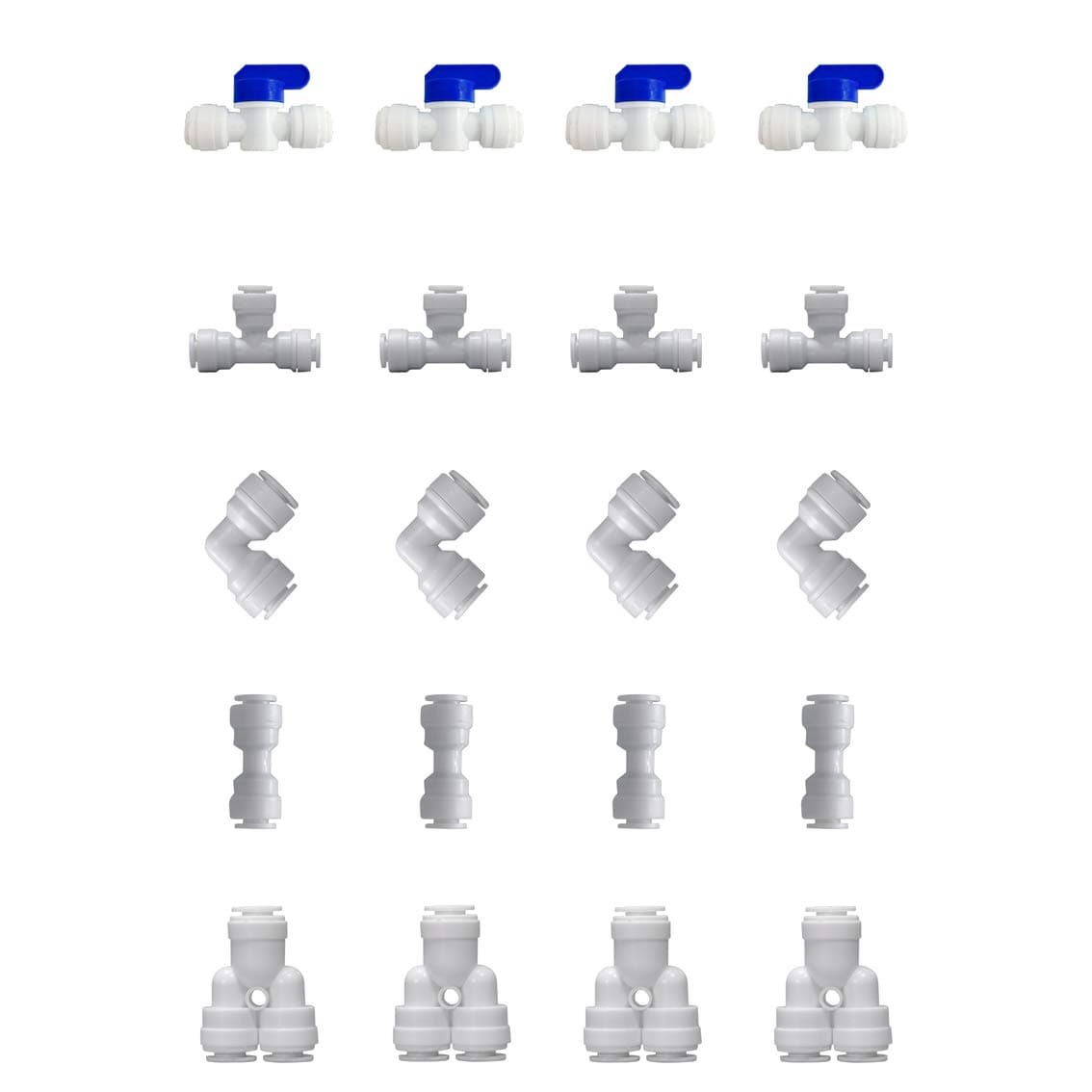 Neeshow 1/4" OD Quick Connect Push In to Connect Water Tube Fitting for RO Reverse Osmosis Water Filter Fittings Pack of 20