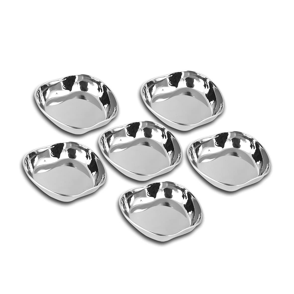 WORLD’NOX Stainless Steel Apple Shape Solid Bowl, 175ml, Set of 6, Medium - (Silver)