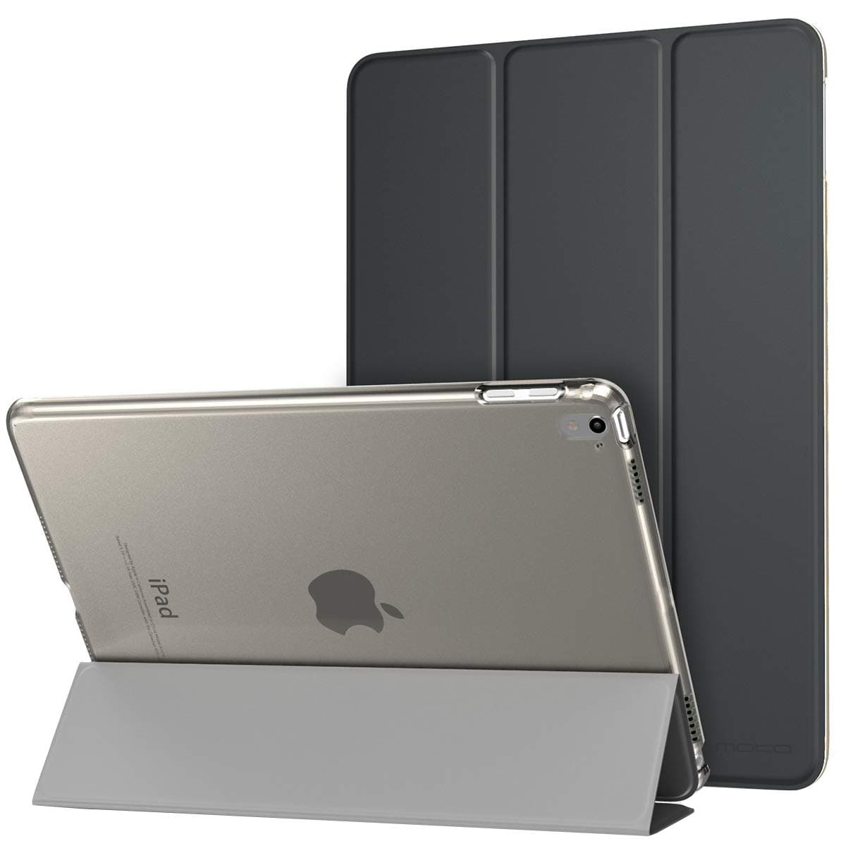 MoKoCase for iPad Pro 9.7 - Slim Lightweight Smart Shell Stand Cover with Translucent Frosted Back Protector for Apple iPad Pro 9.7 inch 2016 Release Tablet, Space Gray (with Auto Wake/Sleep)