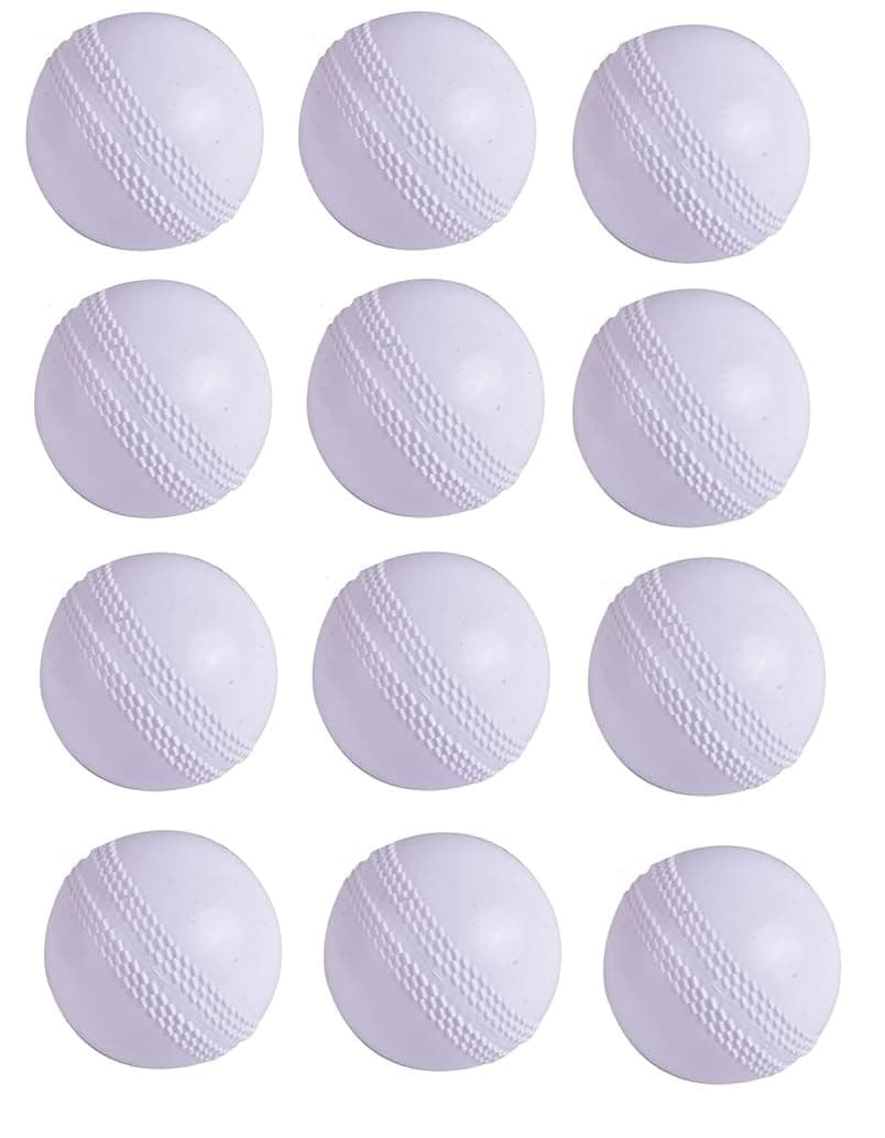 SPIRO Soft Cricket Balls Practice, Training for All Age Group, Recommended for Indoor/Outdoor Street & Beach Cricket (Pack of Twelve) (White)