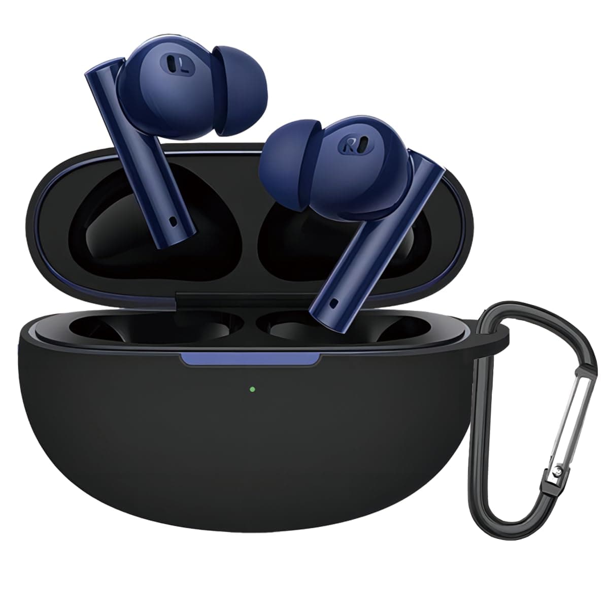 Case for Realme Buds Air 5 Pro Protective Silicone Case with Keychain Cover (Black)