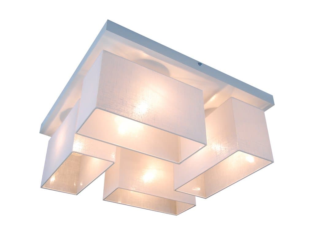 Modern Ceiling Light - JLS45WED WHITE - 45 x 45 cm - solid wood - 11 Colours Available - 4 lampshades