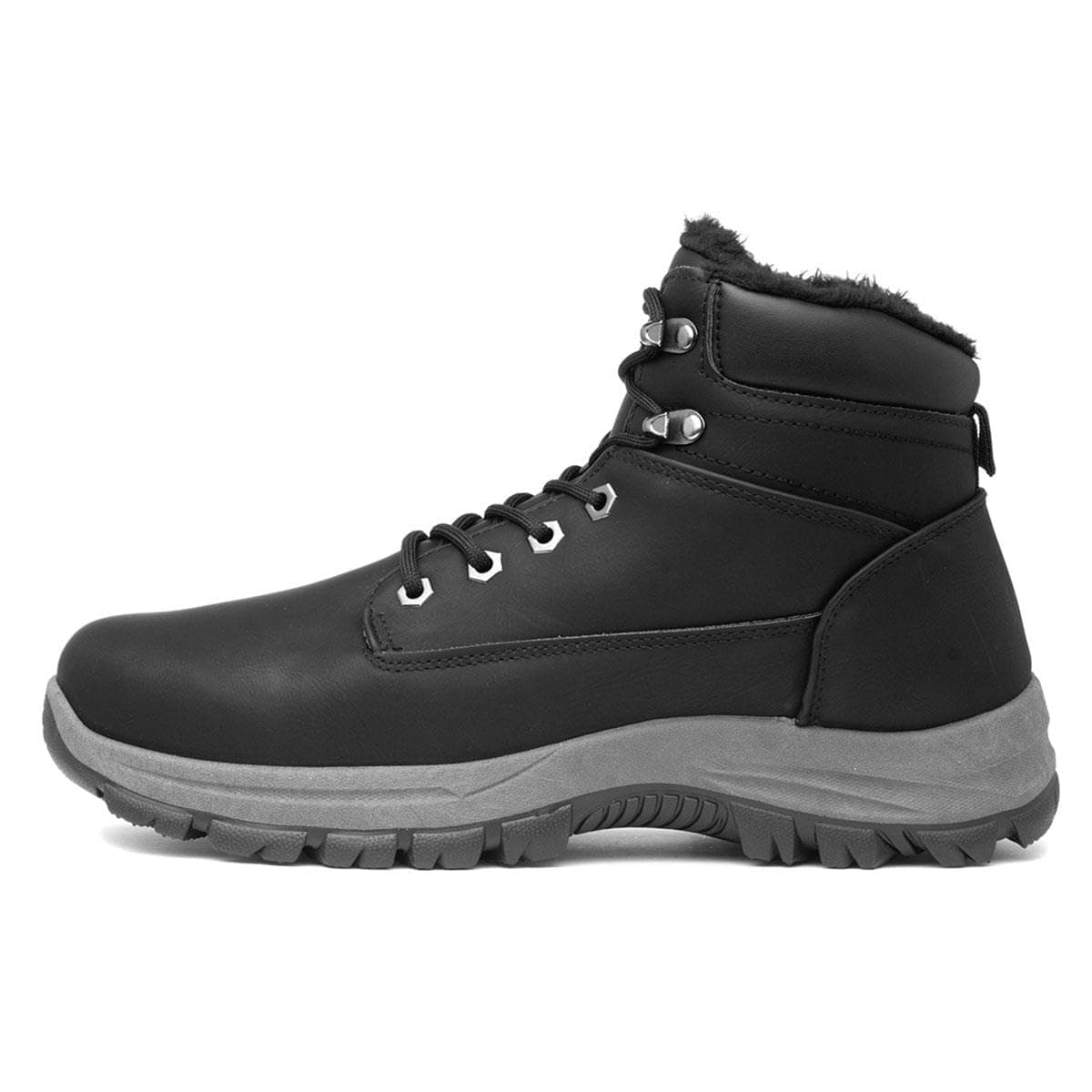 Mens Black Warm Lined Lace Up Boot