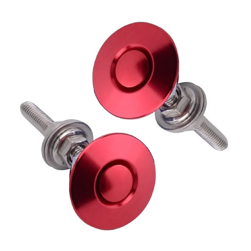 2Pack Quick Release Latch Lock Clip Push Button Bonnet Kit 1.25in/32mm Diameter Universal Aluminum Alloy Quick Latch Lock for Auto Car Bumper License Plate Hood or Various DIY(2Pack-Red)