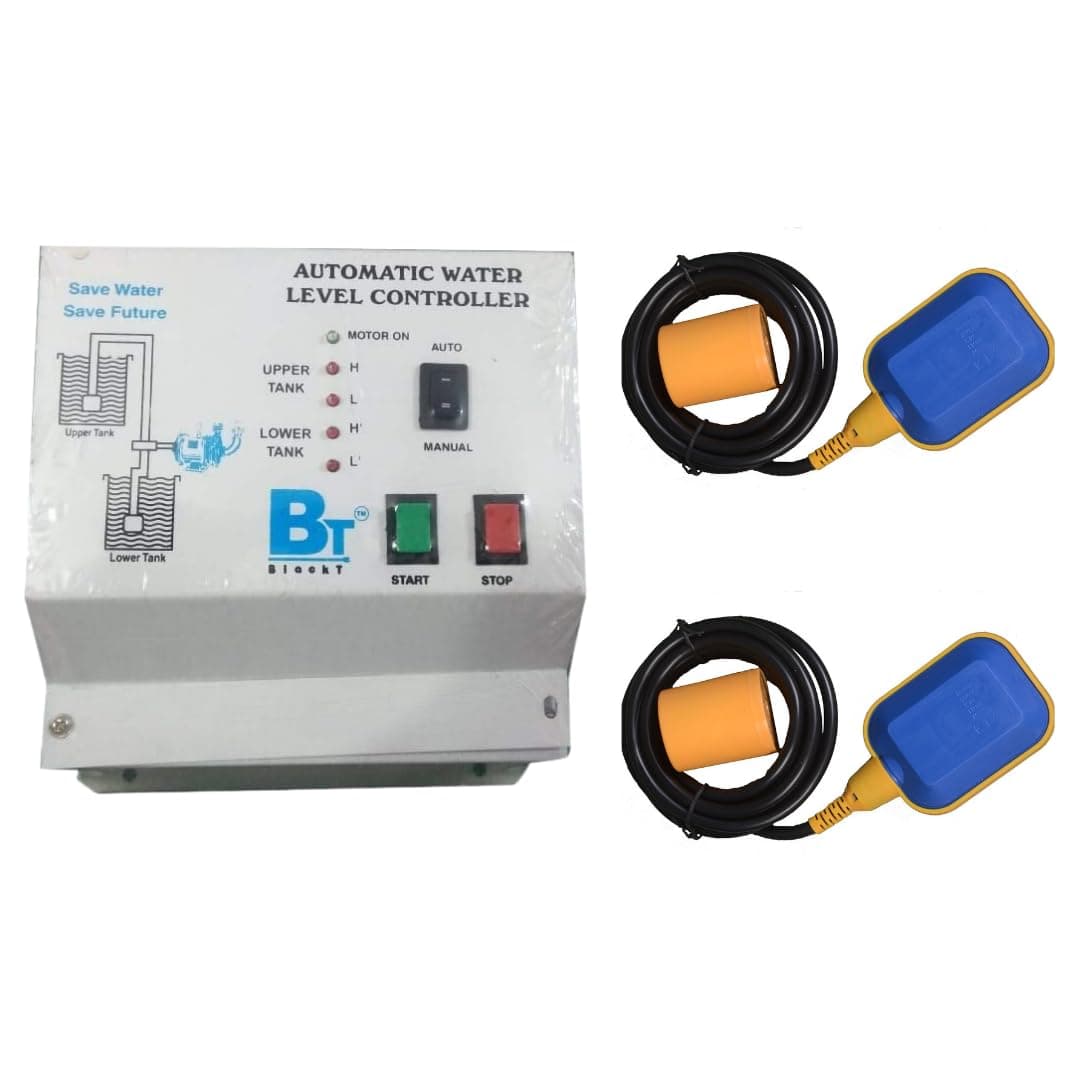 Blackt ElectrotechFully Auto Water Level Controller with Two Float Switch For Overhead & Sump Tank with Buzzer Indication