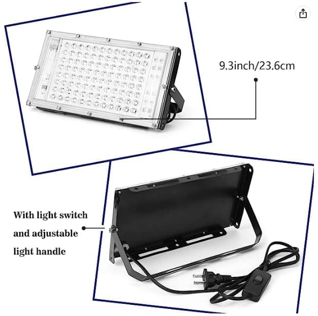 Caydo 50W LED UV Screen Printing Light with Light Stand and Black Fabric, Cable Tie, Exposure Unit for Screen Printing and Cyanotypes