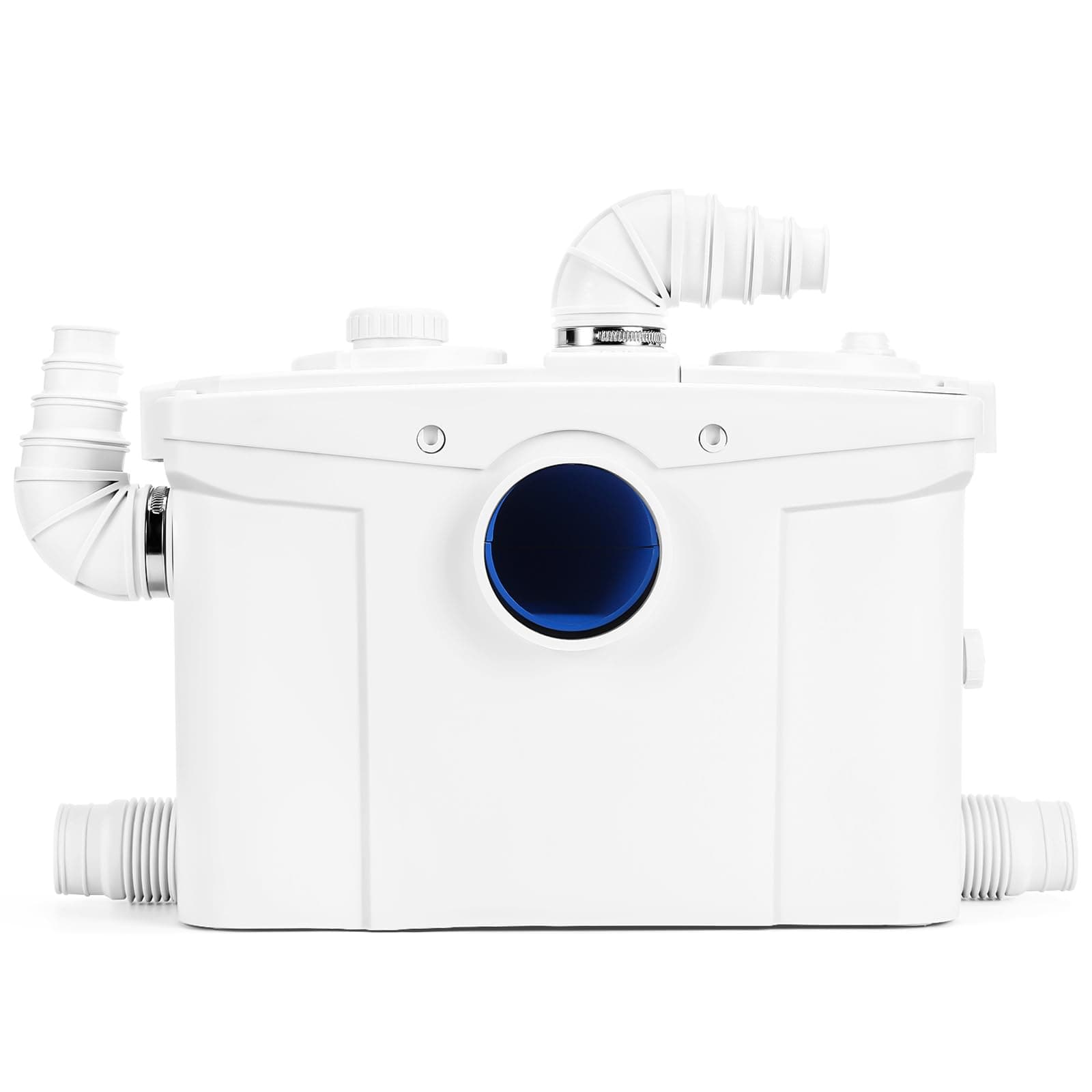 1200W Macerator Pump PCB Function Toilet Pump Utility Sink Pump Upflush to 39.4FT 2800GPH Macerating Toilet System with 5 Water Inlets 2 Outlets for Toilet Sink Shower Laundry Kitchen Basement