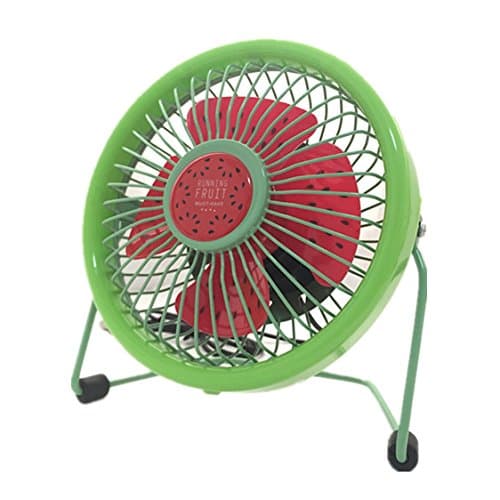 Usb Mini Desktop Fan [Lovely]Fruit Series Table Portable Adjustable Speed 4" USB Mini Desktop Metal Fan, Mini Super Mute Cooler Cooling Desktop Fan with ON/OFF Switch for PC / Laptop (Green)
