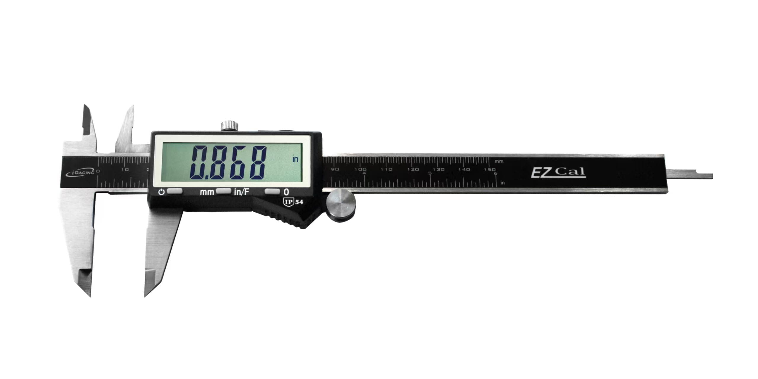 iGaging 100-333-8B IP54 Electronic Digital Caliper, 0-6" Display Inch/Metric/Fractions Stainless Steel Body