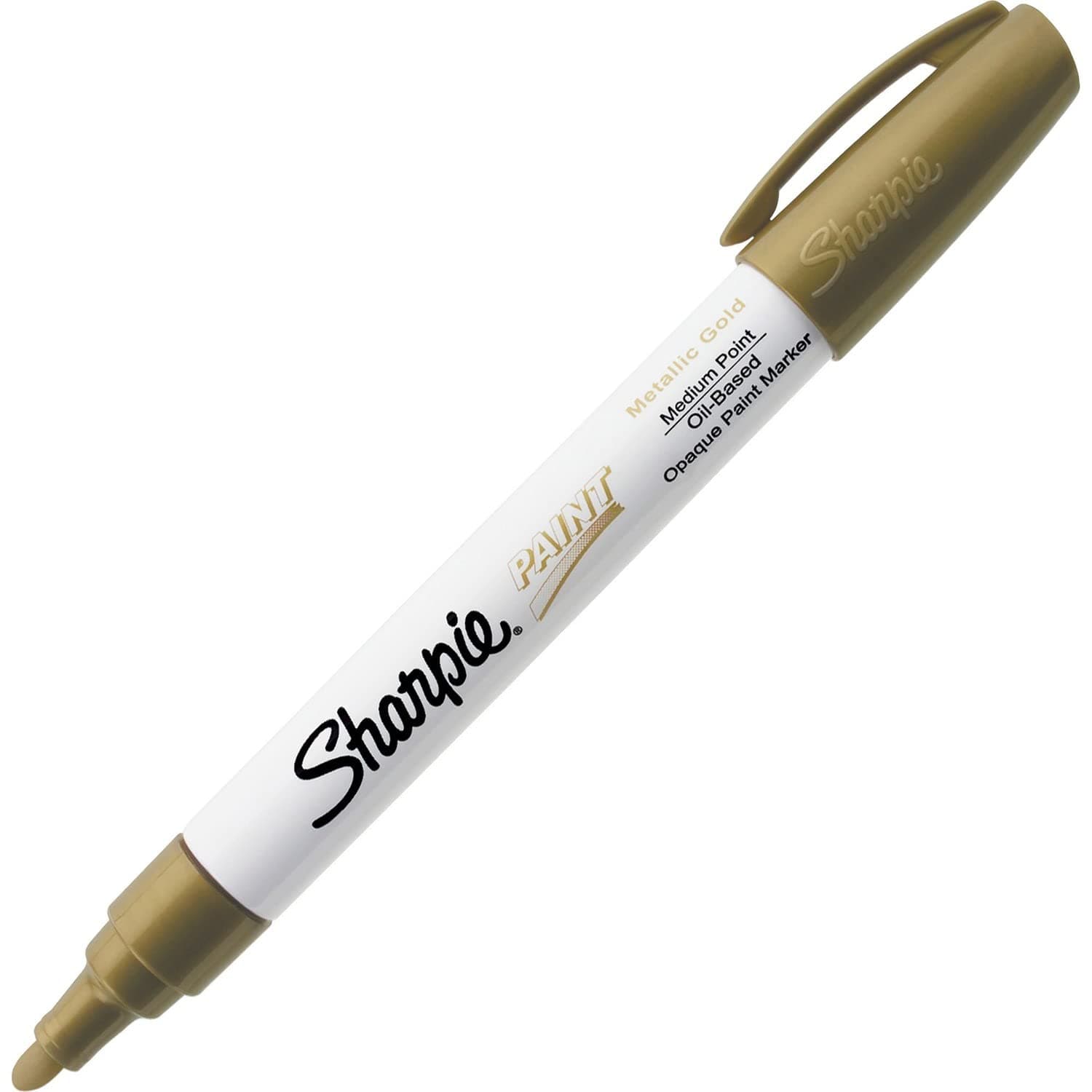 Oil-Based Paint Marker, Medium Point, Metallic Gold, 1 Count - Great for Rock Painting