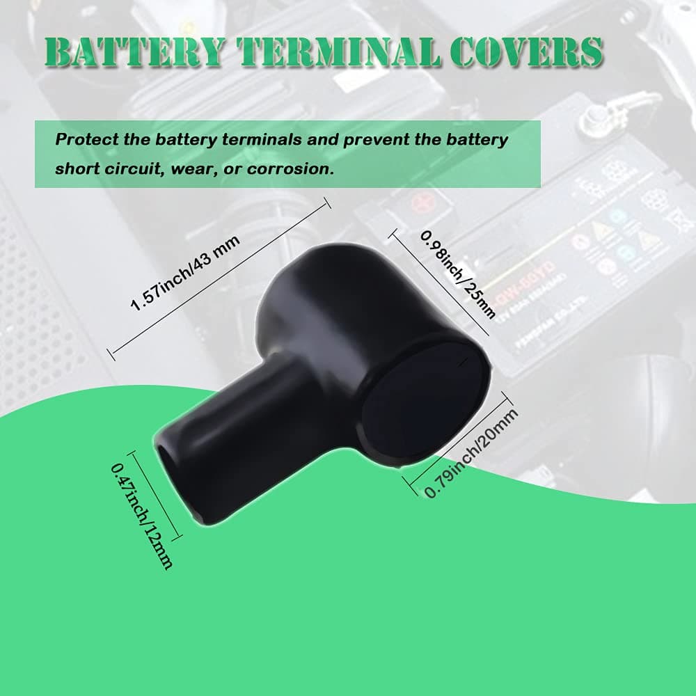 8 Pack Battery Terminal Boots Insulating Covers Red/Black, PVC Cable Lug Protector Cover Lug caps for Auto Marine Commercial and Power Sports, Insulating Rubber Covers Skins Tool Parts