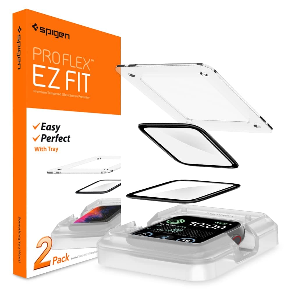 Spigen ProFlex EZ FIT Screen Protector Designed for Apple Watch SE 2/6 / SE / 5/4 (44mm) - 2 Pack