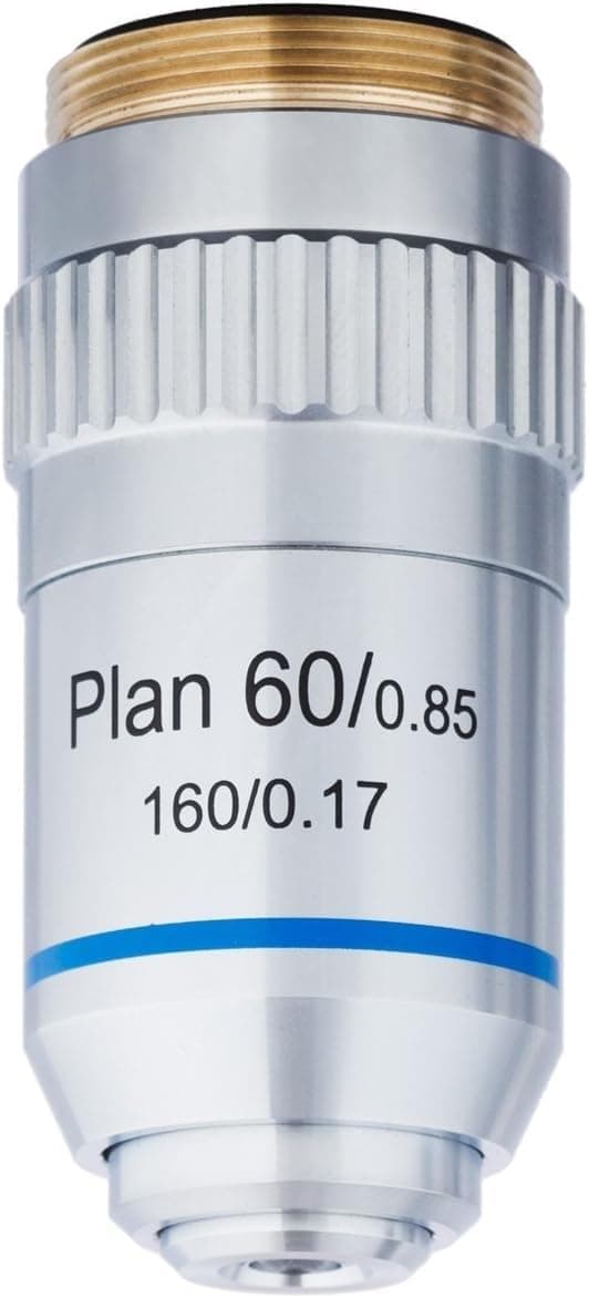 AmScope 60X Plan Achromatic Objective Lens with Knurled Ring