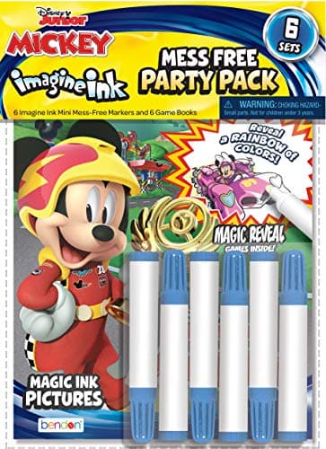 Mickey Mouse Imagine Ink 6-Pack Party Pack Bendon 30221-TG, Multicolor