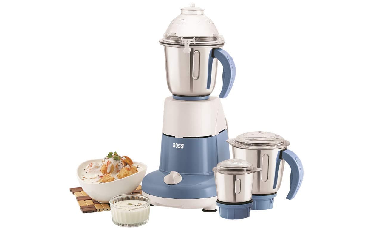 Excel Pro 3-Jar Mixer Grinder Kitchen Grinding Genius 750 Watt Powerful Motor, 3 Variable Speed with Incher, 110V,Blue