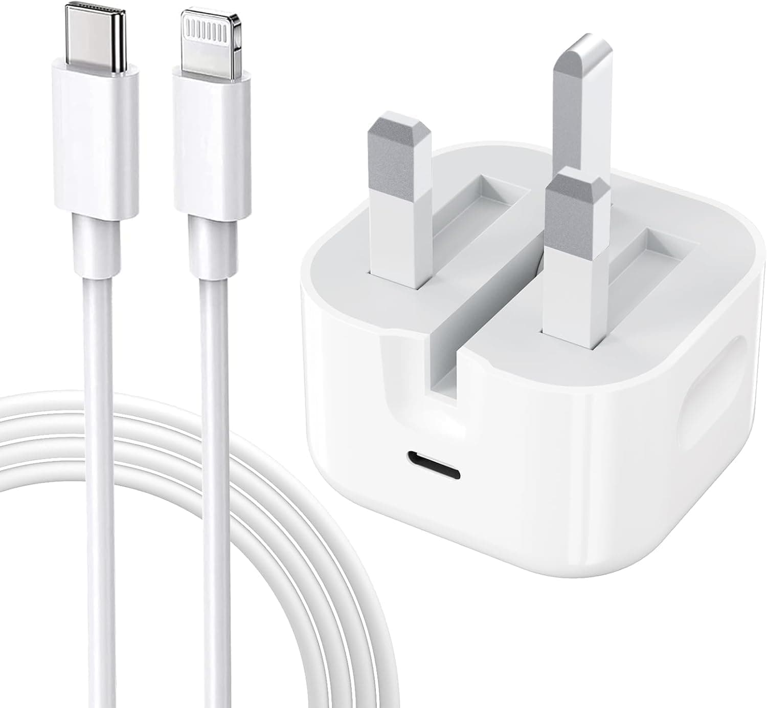 20W USB C Fast Charger with braided Lightning cable, Lightning fast charger, USB-C to Lightning Cable with 20W Charger, Fast Charging Kit, Compatible with iPhone 14/14 Pro/14 Pro Max/13/12/XS Max/iPad