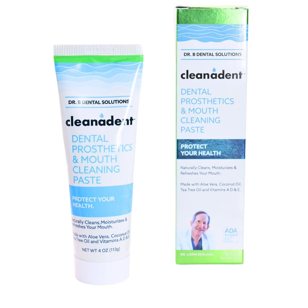 Cleanadent Denture and Gum Toothpaste, ADA Accepted All-Natural Denture Toothpaste for Adults - Removes Odors, Surface Stains and Adhesives - 4 oz