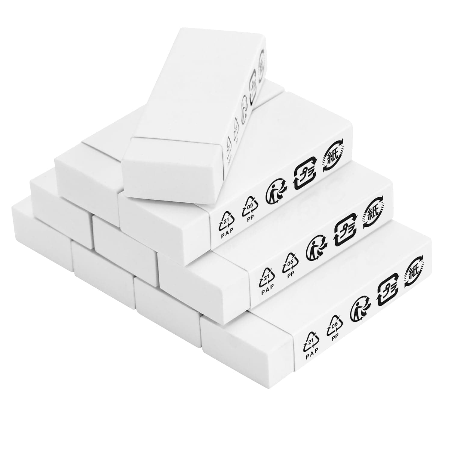 Amazon Basics Block Rectangular Rubber, 10 Pack, White