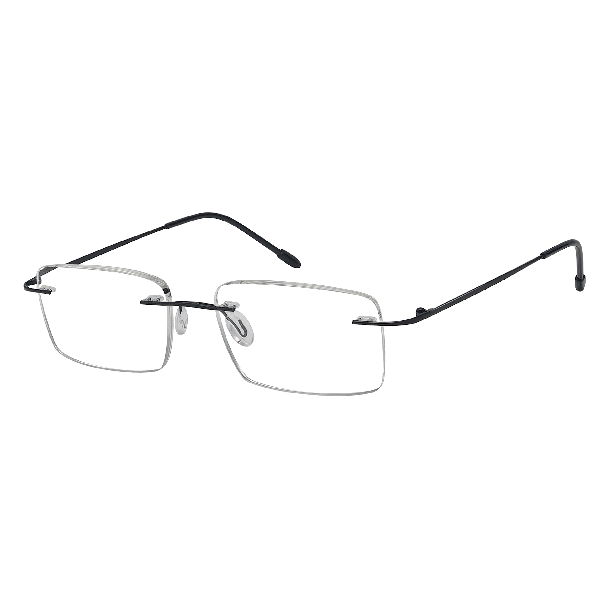 Eyekepper Frameless Reading Glasses for Men Reading - Rectangle Rimless Reader Eyeglasses Black +0.50