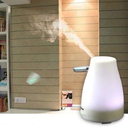 Godeeptech Mini White Aroma Atomizer Air Humidifier 7 LED Color Changing Ultrasonic Purifier Diffuser
