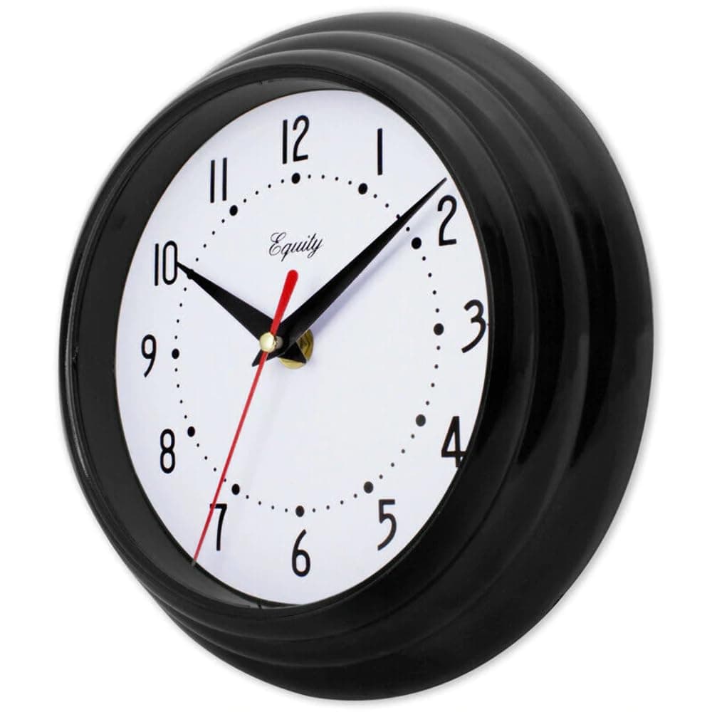 Equity 25013 8 Inch Black Basics Quartz Wall Clock