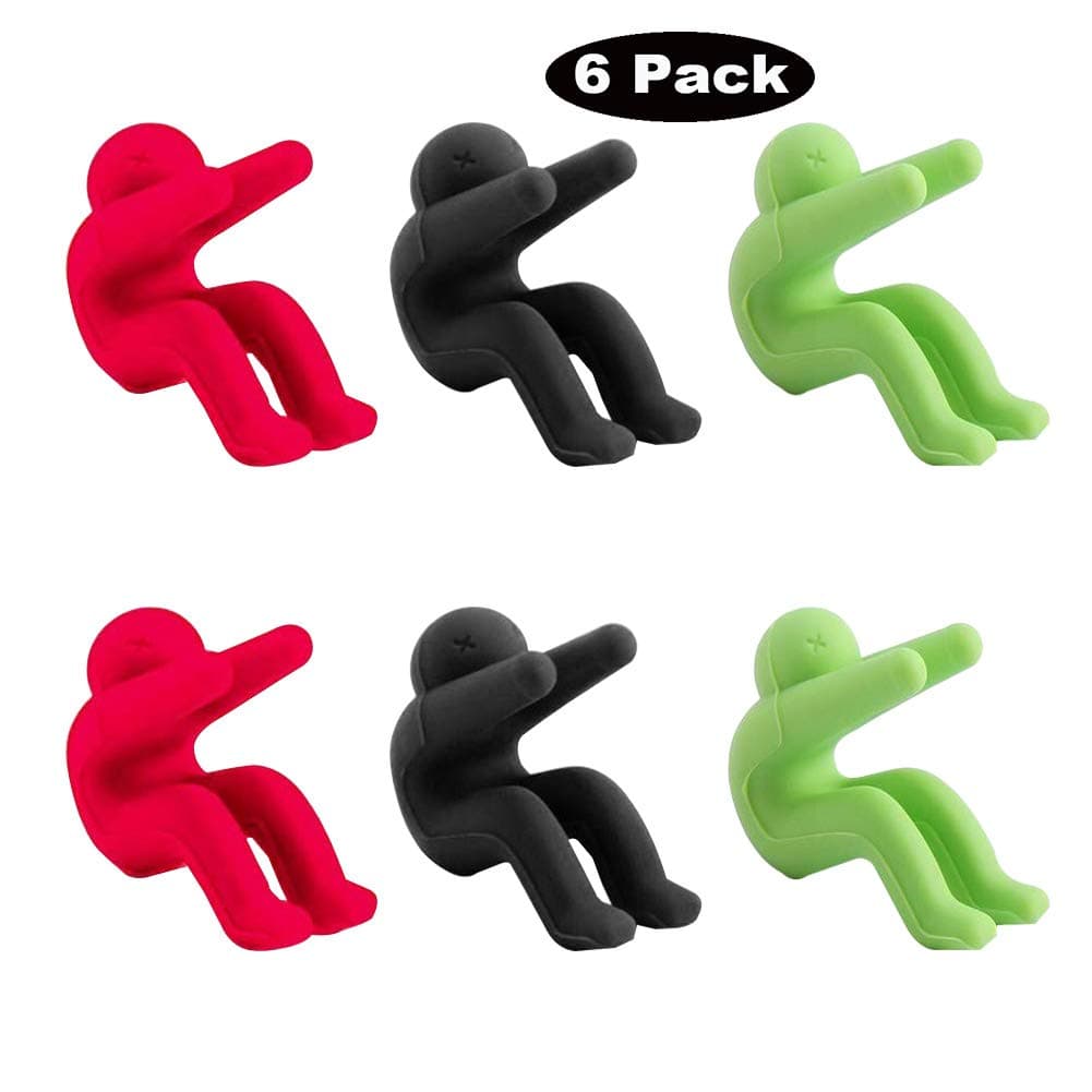 6 Pack Lid Lifters,Cute Kitchen tools Gadgets Spill-proof Pot and Pan Lid Holder, Soup Pot Lifter for Cooking Helpers (Red, Black, Green)