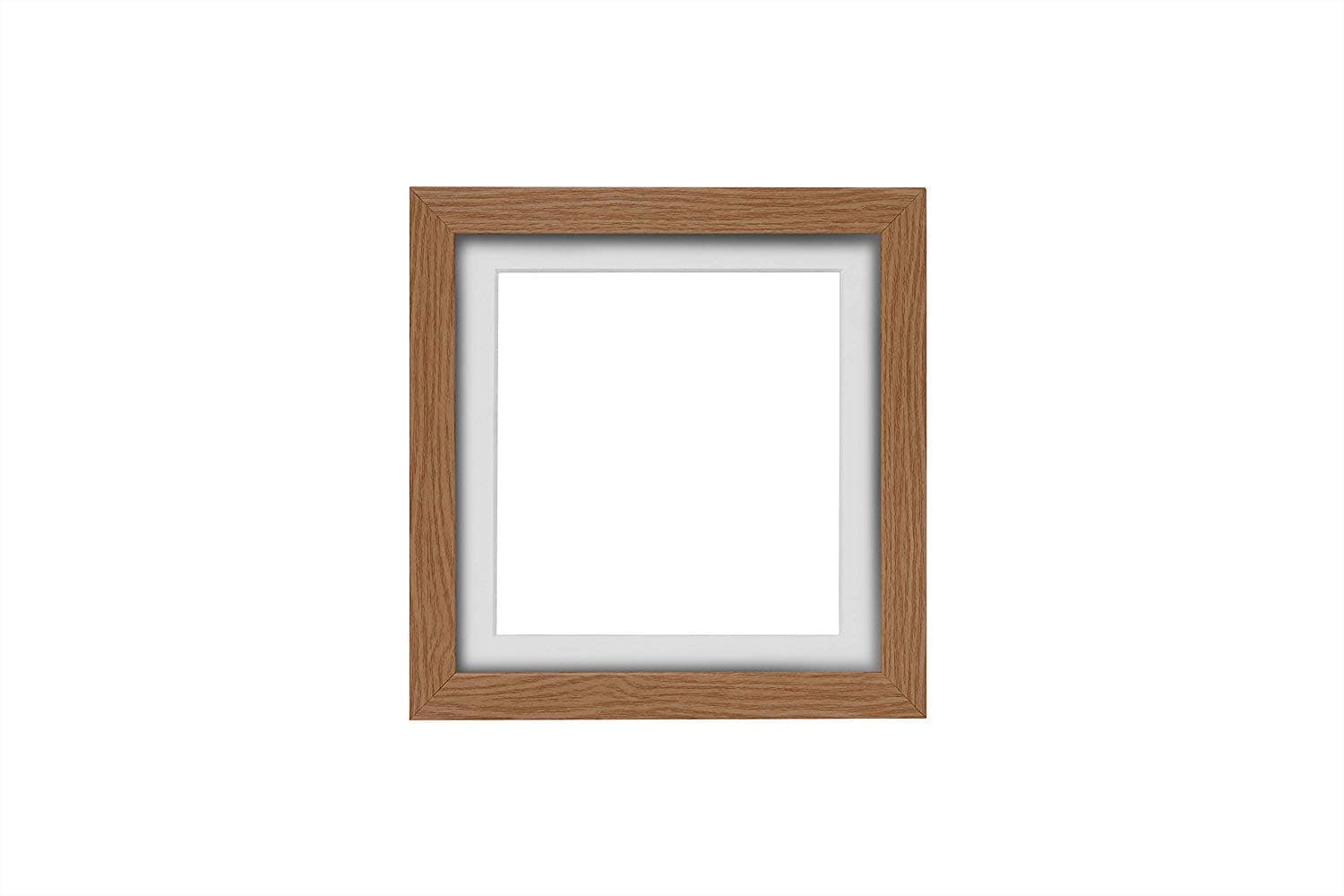 Instagram Square 3D Deep Box Frame Range Picture/Photo/Poster Frame Poster Display with Bespoke Mount - Oak Frame with White Mount - 5"x5" for 4"x4" pictures