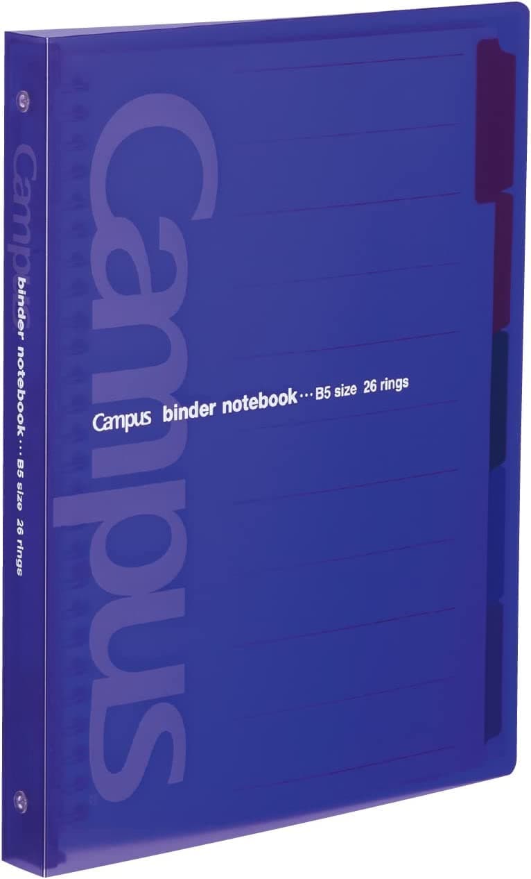 Campus Slide Binder with 5 Tab Dividers, Middle Type, B5, 26 Holes, Up to 100 Sheets, Purple, Japan Import (RU-P333NV)