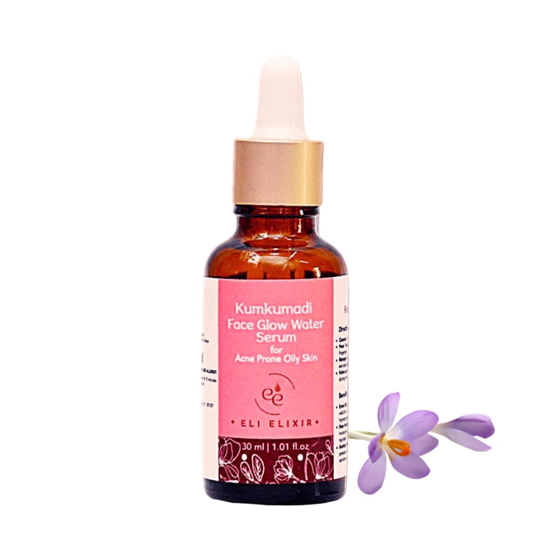 Eli Elixir Kumkumadi Face Glow Water Serum for Oily & Acne Prone Skin - Brightening and Pigmentation, Ideal for Summers 30ml