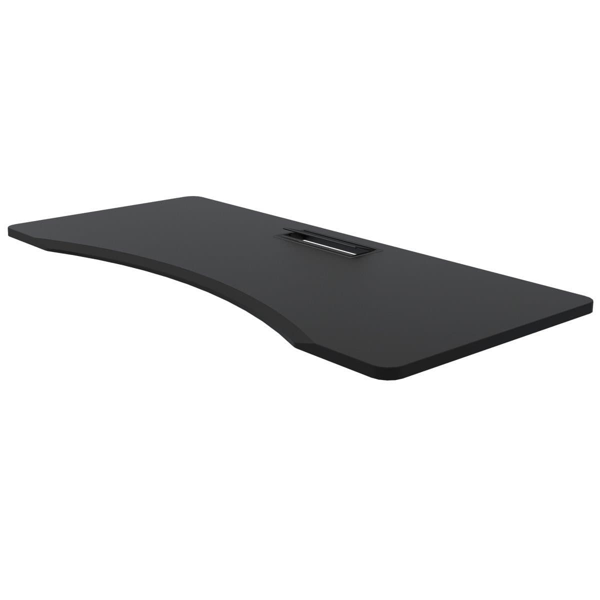 DEVAISE Curve Desktop Tabletop for Standing Desk Frame, 148cm W x 67cm D x 25mm Thickness, Black